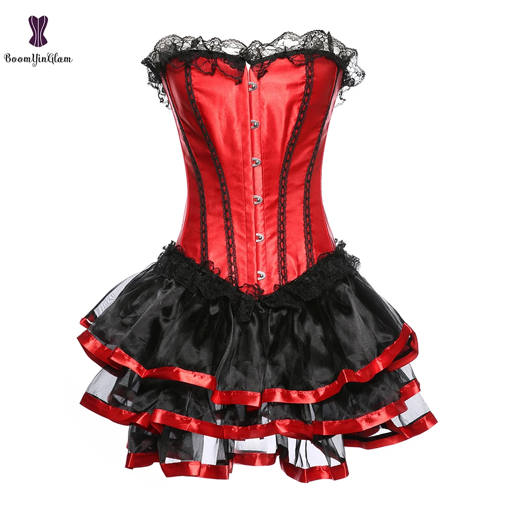 Комплект из 3 предметов сексуальный женский бюстье в стиле ретро красный корсет