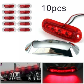 

10Pcs Red SMD 4 LED Truck Side Marker Tail Light Clearance Lamp Trailer 12/24V Accesorios Para Auto Car Side Marker Lights
