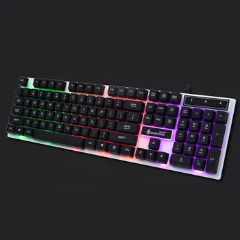 

Wired Glowing Backlit Gaming Keyboard Computer Desktop Mechanical Feeling Keypad Q6PA