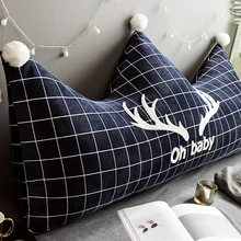 Подушка в скандинавском стиле с короной, мягкая сумка, Двойная съемная моющаяся подушка, большая подушка для спины, подушка для девочек, рождественские подарки