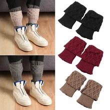 1 пара, модные женские вязаные гетры, Зимний вязаный манжет для ботинок, вязаные носки для ботинок, гетры, носки