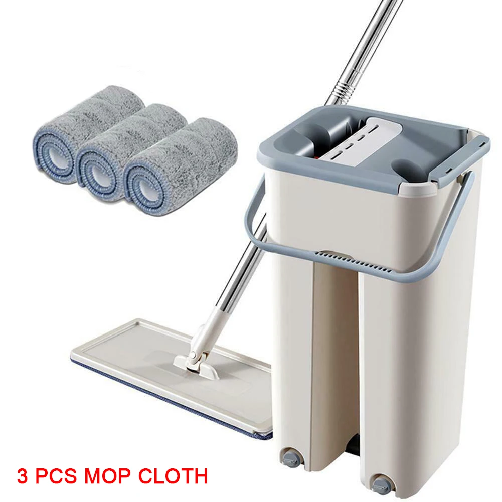 3pcs mop cloth set Ручная стирка плоская Швабра для чистки ленивый набор инструментов вращающаяся на 360 градусов плитка мраморный пол для дома XB 66 - Цвет: 3pcs mop cloth set