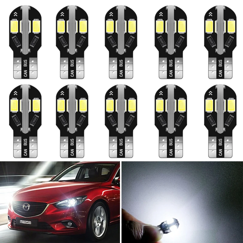 

10x 12V W5W T10 LED Auto Lamp Interior Parking Light for Mazda 6 5 3 Axela CX-5 CX5 2 Spoilers MX5 CX 5 323 CX-7 GH CX3 MPV CX7
