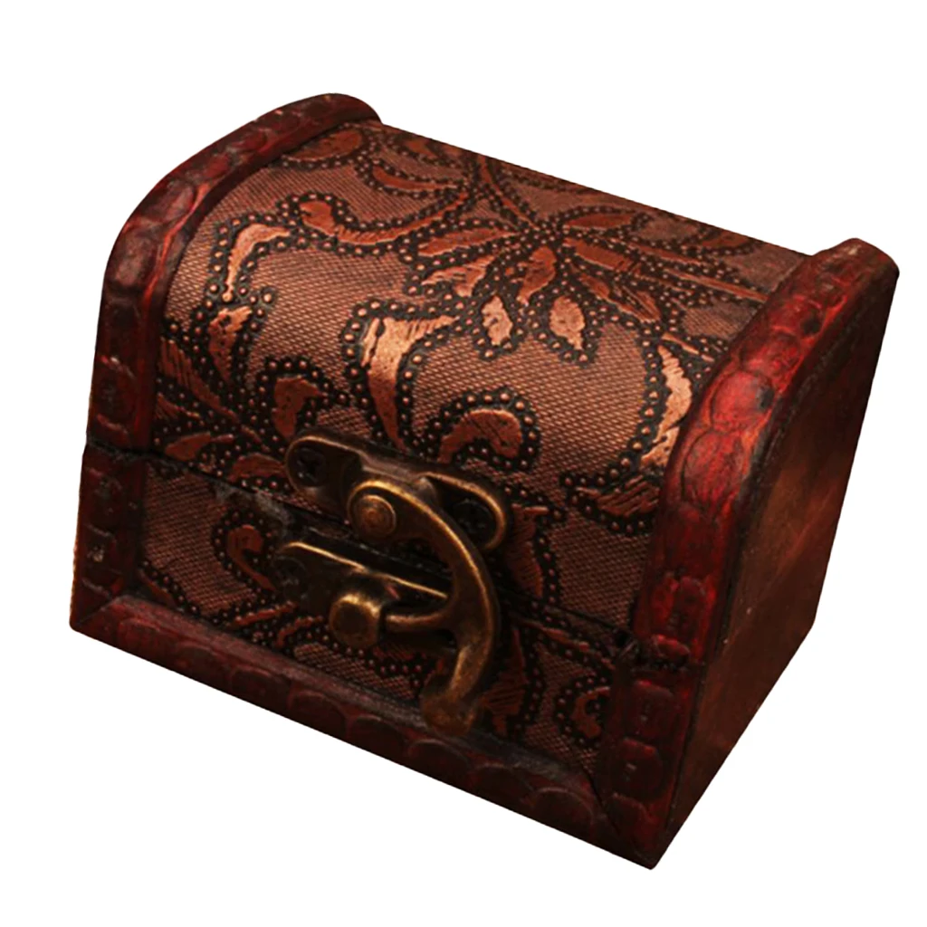 Retro Vintage Chinese Style Jewelry Storage Display Box Case Gift -8 x6 x6cm