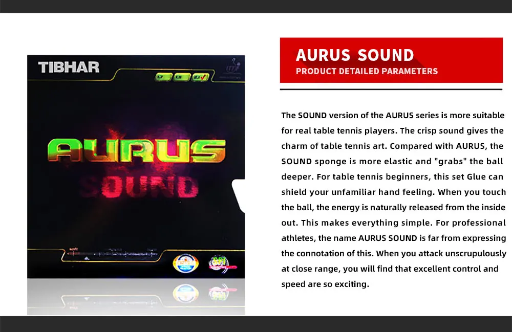 Description Picture 5 of itemTIBHAR AURUS / SOUND / SOFT Genuine Table Tennis Rubber Ping Pong Sponge Germany Fast Attack Loop Pimples