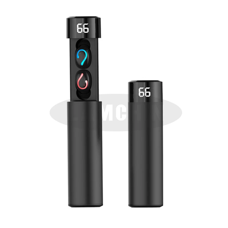 Black Беспроводные мини наушники Bluetooth 5,0, гарнитура для автоматического сопряжения, спортивные водонепроницаемые наушники, 3D стерео светодиодный дисплей, TWS наушники с микрофоном - Цвет: Black