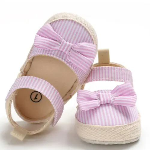 US Stock Fashion Newborn Baby Girl Soft Crib Shoes Infants Anti-slip Sneaker Prewalker 0-18M New