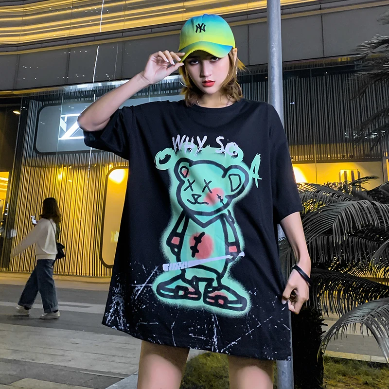 

Harajuku T-shirt Short Sleeved Women O-Neck Fashion Casual Cotton T Shirt Female Clothing 2020 Summer