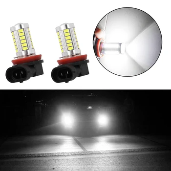 

2pcs H11 led High Power 5630 33LED Pure White Fog Head Tail Driving Car Light Bulb Lamp 12V H11 33 SMD fog lamp car light source