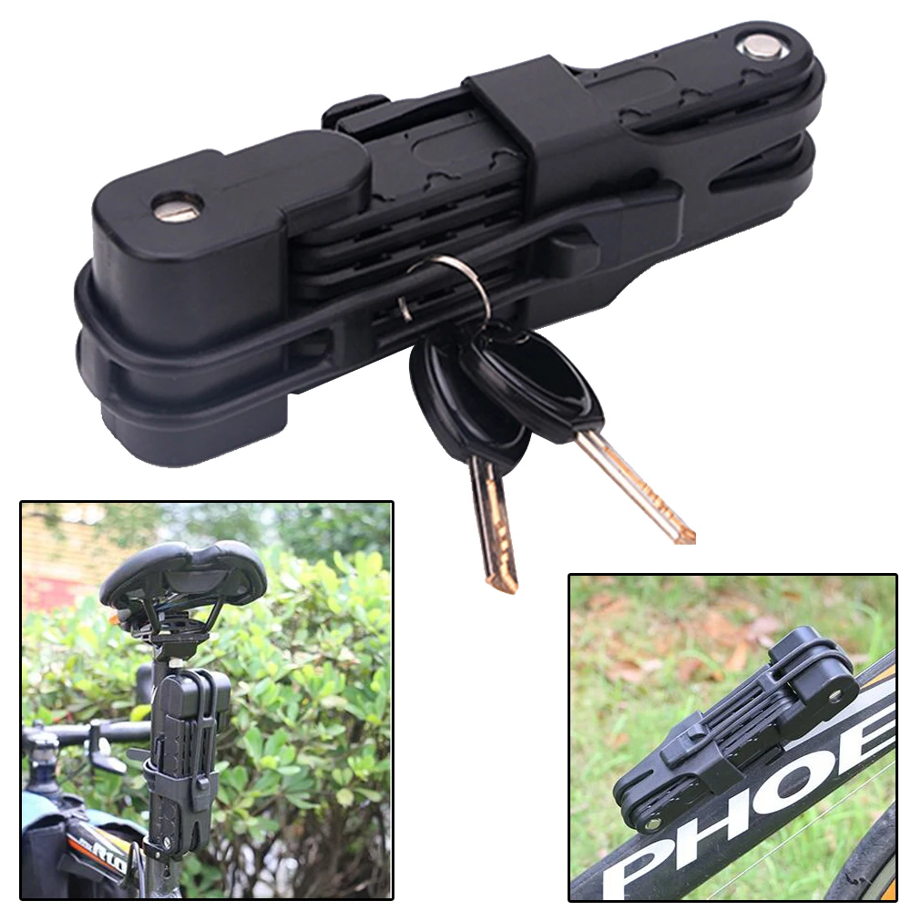Universal Bicycle Bike MTB Anti-theft Folding Lock With 2 Keys Mounting Cage