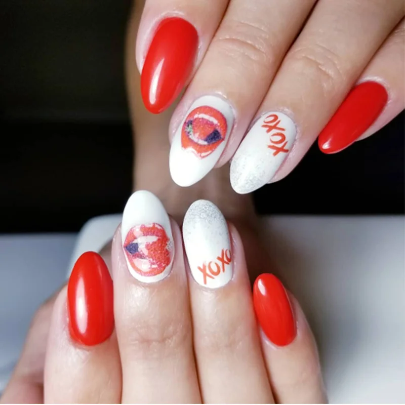 1 лист гравировка наклейки для ногтей цветок сексуальные губы переводные воды