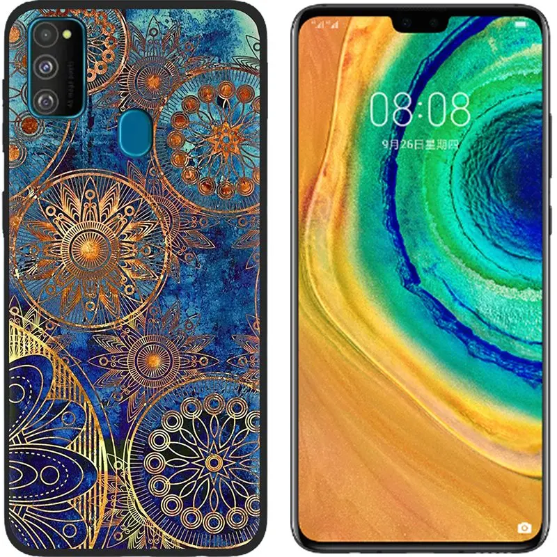 Picture 15 Противоударная задняя крышка для телефона samsung M30S цветной чехол для телефона окрашенный ТПУ силиконовый задний модный абажур дизайн - Цвет: Picture 15