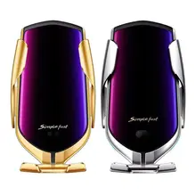 Умный автоматический R1 инфракрасный датчик Автомобильный держатель беспроводного зарядного устройства зажимное крепление для iPhone samsung Xiaomi Мобильный телефон кронштейн