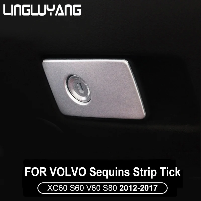 Автомобильный интерьер glovebox Декоративные Чехлы отделка хром Нержавеющая сталь лента с блестками тикер для Volvo XC60 S60 V60 S80 2012