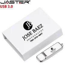 JASTER белый кожаный USB флэш-накопитель USB 3,0 4 ГБ 8 ГБ 16 ГБ 32 ГБ 64 ГБ 128 ГБ флэш-накопитель с упаковочная черная коробка Пользовательский логотип