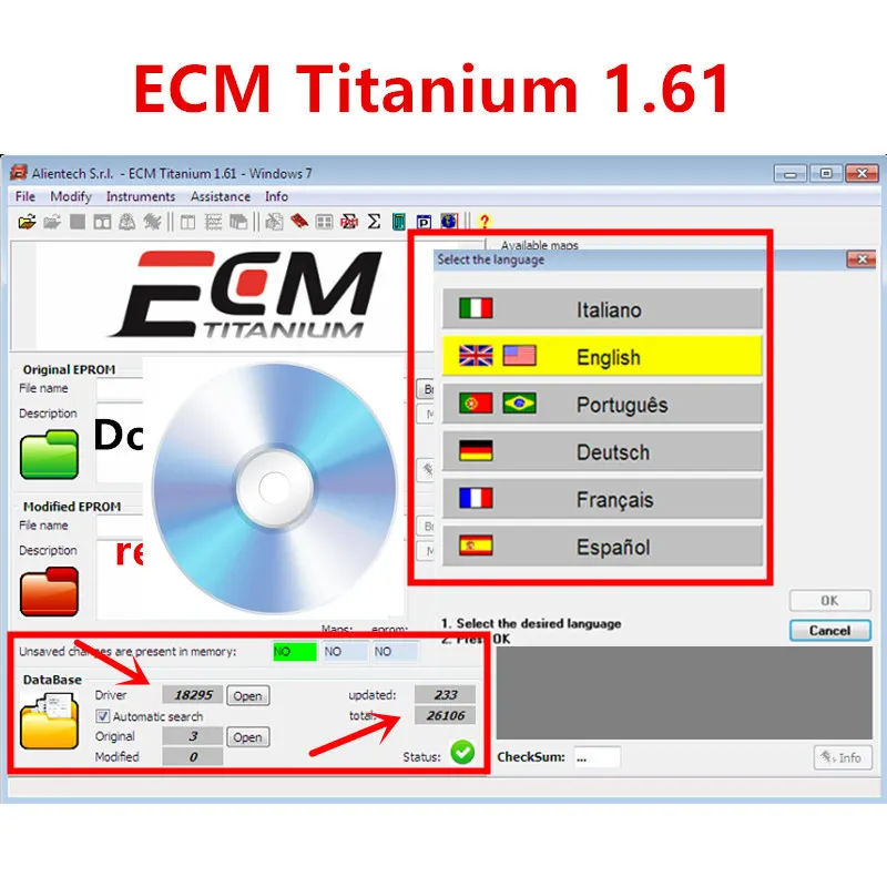 Лидер продаж 2021 ECM TITANIUM 1 61 с драйверами 18259 26000 для инструмента ЭБУ | Автомобили и