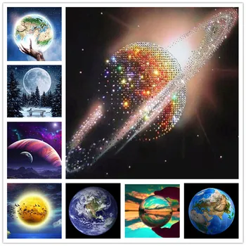 

Full Drill DIY Diamond Painting "Space Planet" Diamond Embroidery Earth Moon Cross Stitch Home Decoration Children'S Gifts