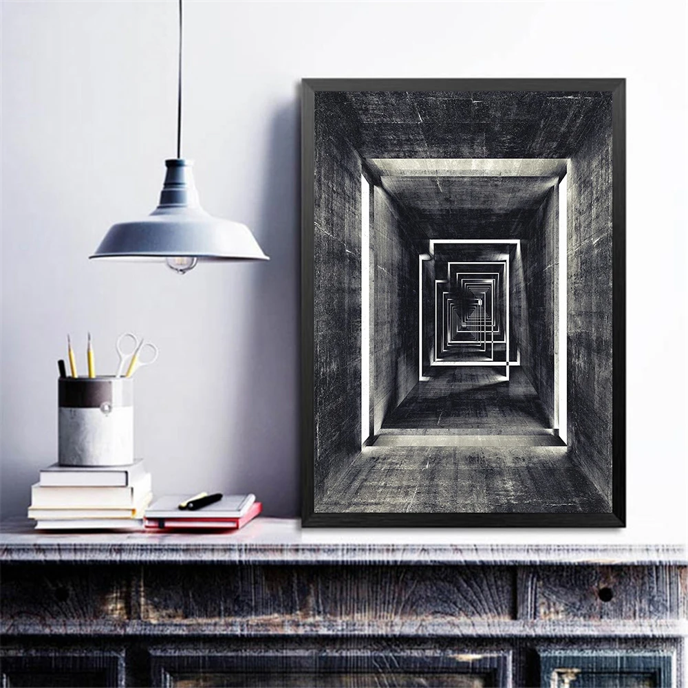 

Landscape Grey Wall Lighting Canvas Painting Posters and Prints Astract Picture Oil Picture for Living Room Home Decor No Frame