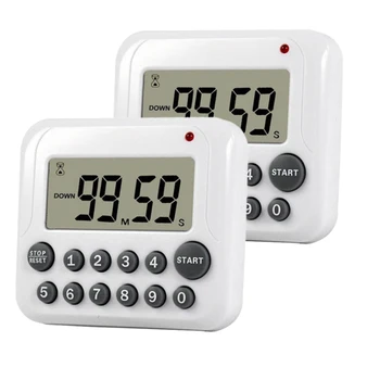 

Digital Kitchen Timer Magnetic Countdown Up Clock with Magnetic Back and Clip, Loud Alarm, Large Display Minutes and Seconds Dir