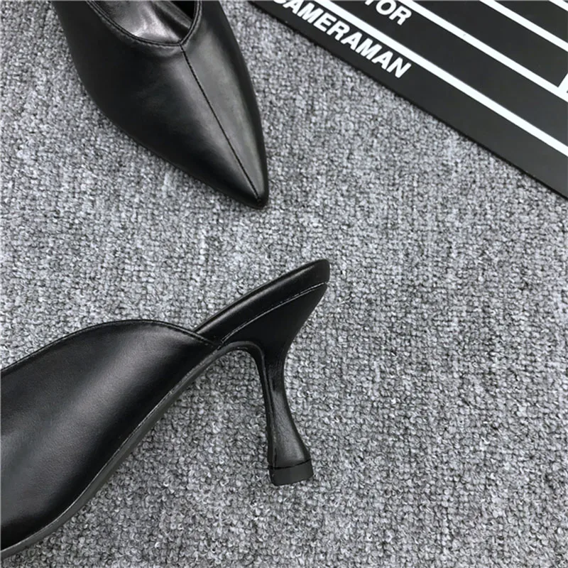 Белые Офисные туфли-лодочки; босоножки с острым носком на шпильке; шлепанцы; Размеры 4, 34; европейский бренд; 3 дюйма; женская обувь; г. На высоком тонком каблуке