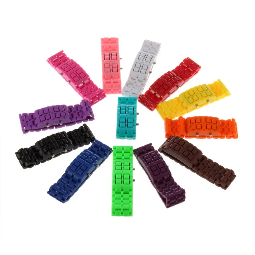 OUTAD Fashion Men Women Lava Iron Samurai Plastic LED Bracelet Watch Wristwatch Sports Style relogio