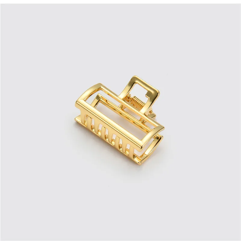 A golden Металлическая заколка для волос 4 см* 2,9 см, Геометрическая квадратная заколка для волос цвета розового золота для женщин и девушек, аксессуары для волос, современный стильный зажим для волос, пряжки - Цвет: A golden
