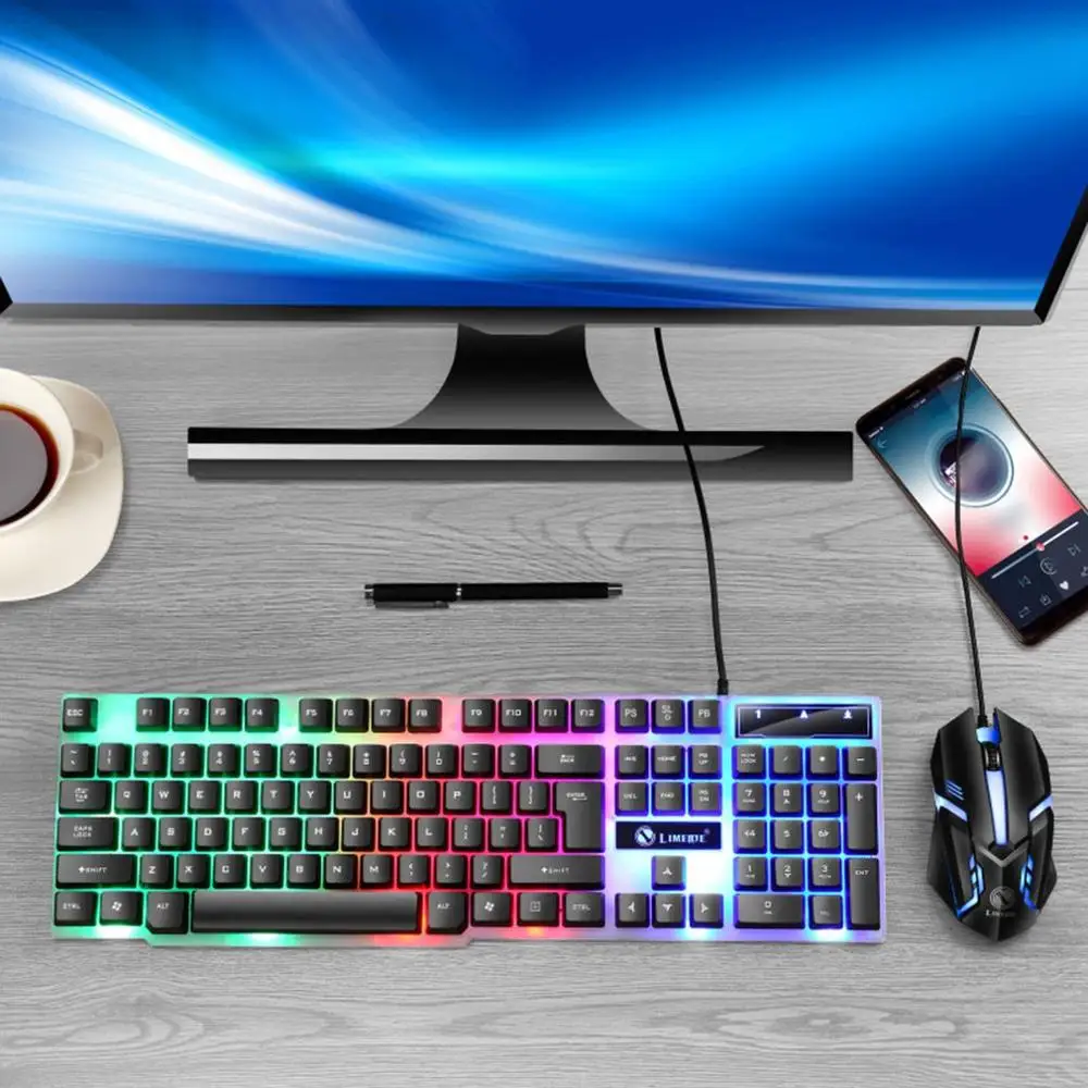 

Colorful Gaming keyboard and Mouse ,GTX300 backlight keyboard Gaming Mouse Set For PC Laptop