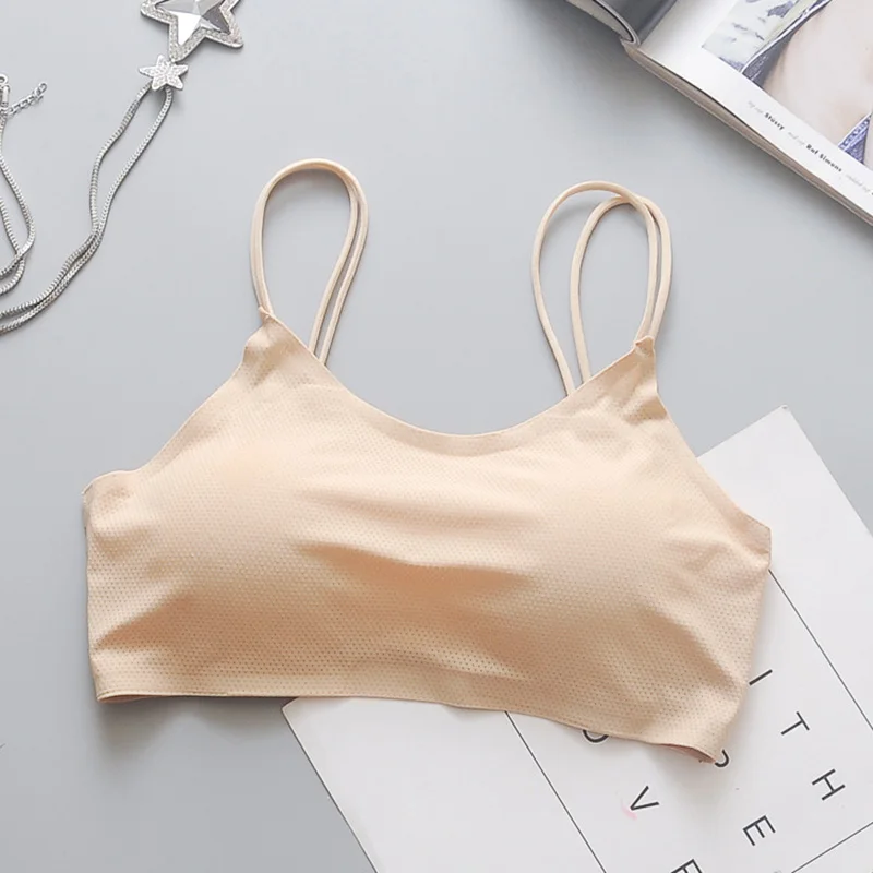 Gathered camisole women's top streetwear Seamless Sexy Tube Top ice silk anti-glare tube top wrap bra underwear women lingerie bra women blouse women tube tops lace camisole tops