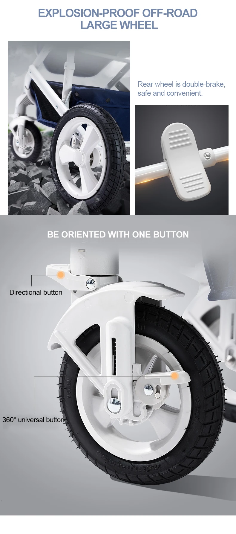 European type New design concept travel  luxury stroller baby 3 in1 baby pram