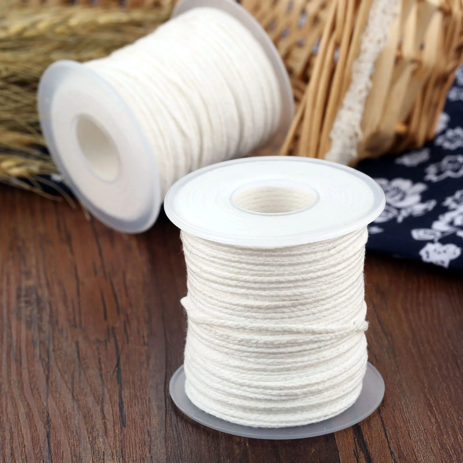 Cotton Wicks For Candles 2 Rolls Braided Cotton Candle Wicks DIY Candle  Making Supplies For Valentines Day Candle Wick Clips - AliExpress
