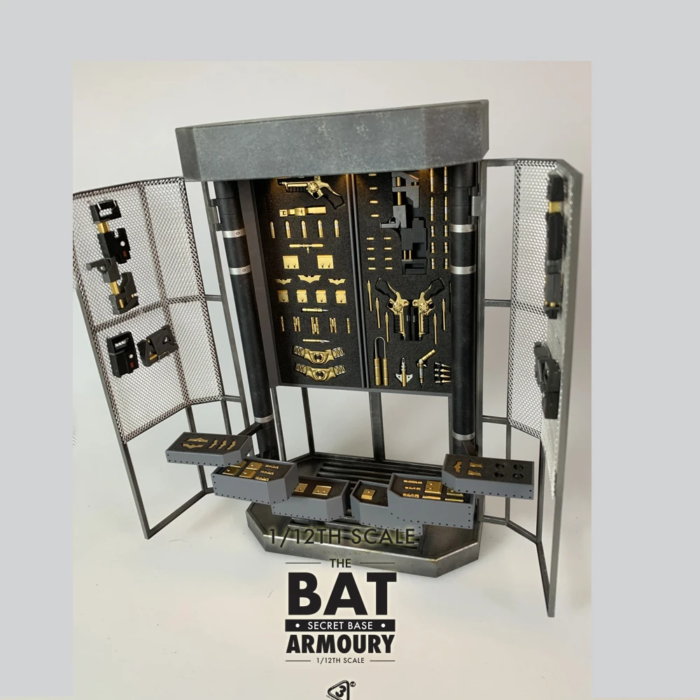 

1/12 Batman Storage Box Secret Base Prop Accessories Model Toy W/ Weapons Removable 6 Figure 2 Goodco