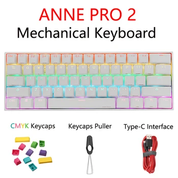 

Anne Pro 2 Mini Portable 61 Keys Mechanical Keyboard Wireless Bluetooth Gaming Keyboard RGB Backlight Gateron/Kailh/Cherry Axis