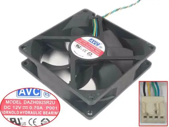 

Вентилятор охлаждения сервера AVC DAZH0925R2U P001 DC 12 В 0,70 а 90x90x25 мм