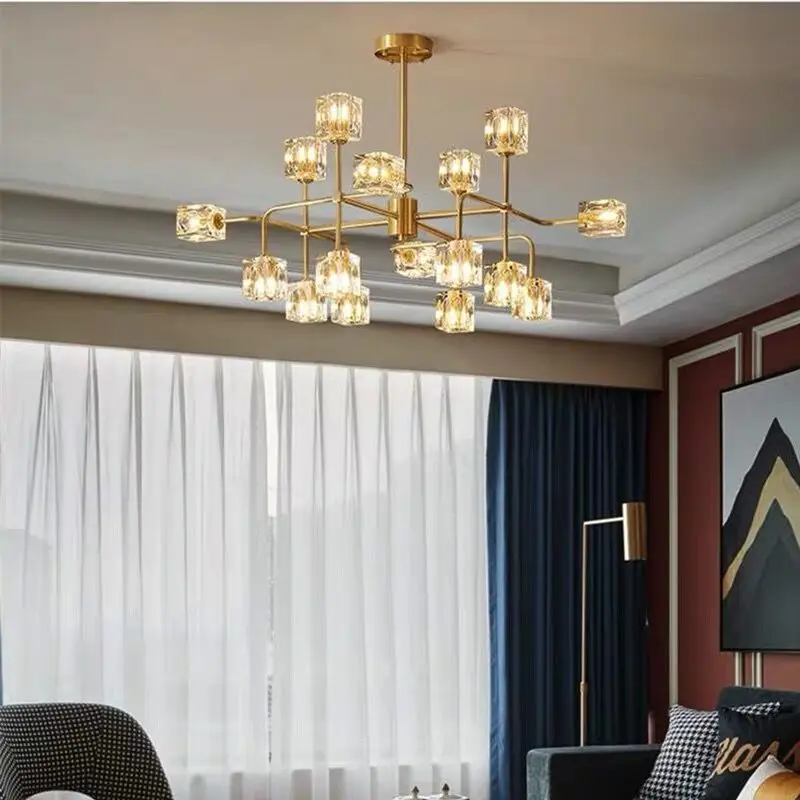 

Postmodern Crystal LED Chandelier living room luxury Lighting Nordic living room Fixtures clubhouse hotel lobby hanging lamps