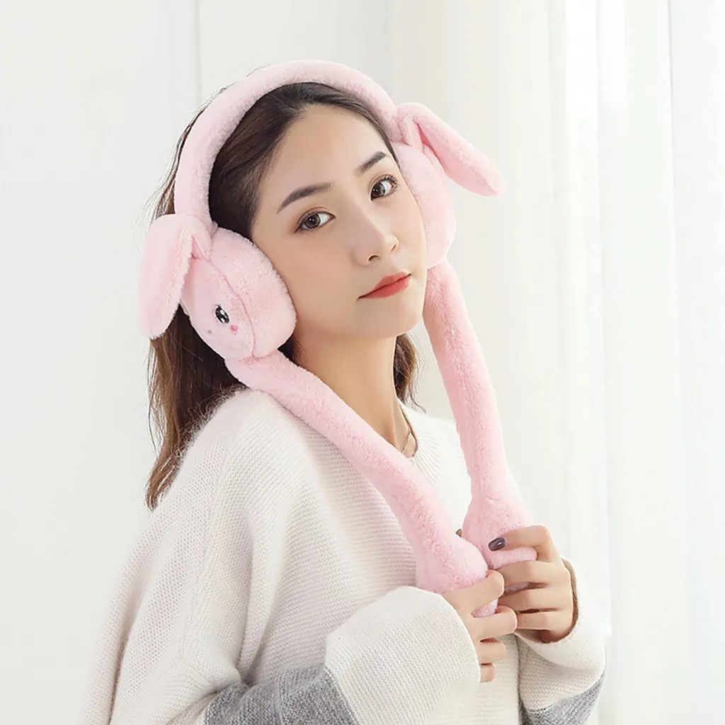 pink Модные наушники для женщин и девушек, меховое зимнее ухо теплые наушники с кроличьими ушками, наушники, наушники, повязка на голову, новинка Gh8 - Цвет: pink