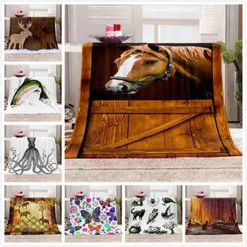 

3D Pet Cat Collection Fleece Blanket 3d Animal Pug Plush Throw Blanket Bulldog Husky Doberman Rottweiler Thin Quilt