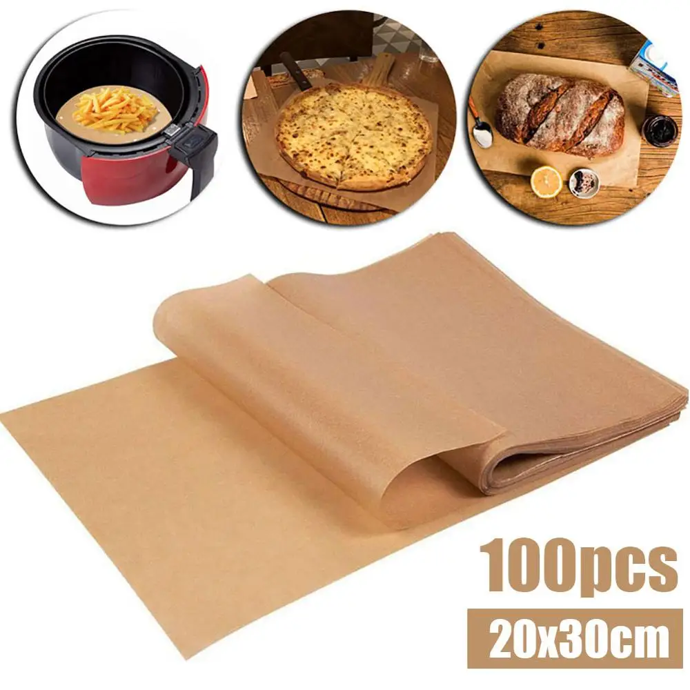

100 Pcs Baking Mat High Temperature Resistant Sheet Pastry Baking Oilpaper Heat-Resistant Pad Non-Stick For Outdoor BBQ