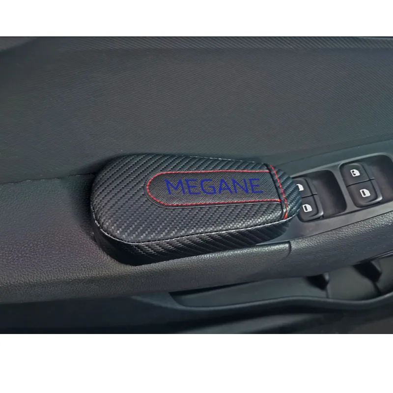 Для Renault Megane, 1 шт., карбоновая кожа, авто подушка для ног, наколенник, Автомобильный Дверной рычаг, автомобильные аксессуары, защита для автомобиля