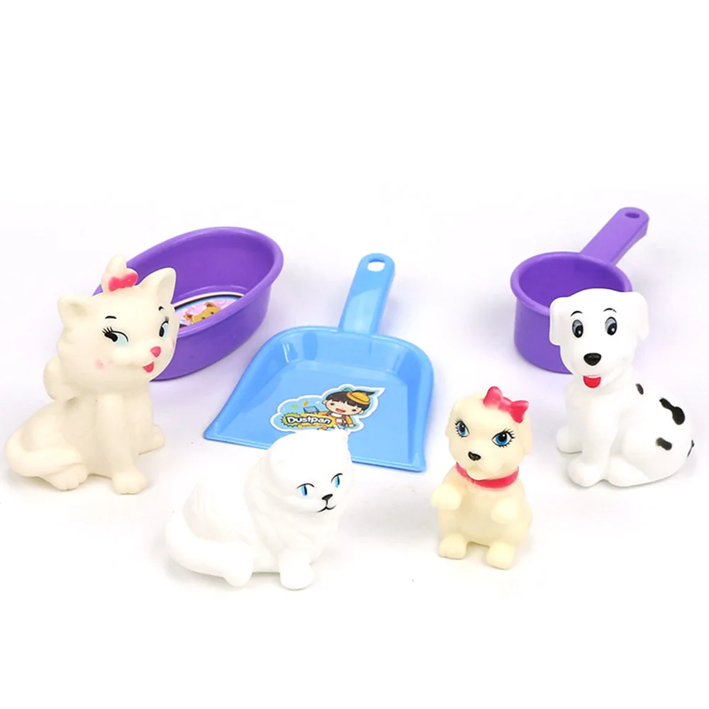 7 шт. игровой Домашняя игра игрушки Моделирование игрушки для домашних животных животные супермаркет Ванна Душ кошка собака
