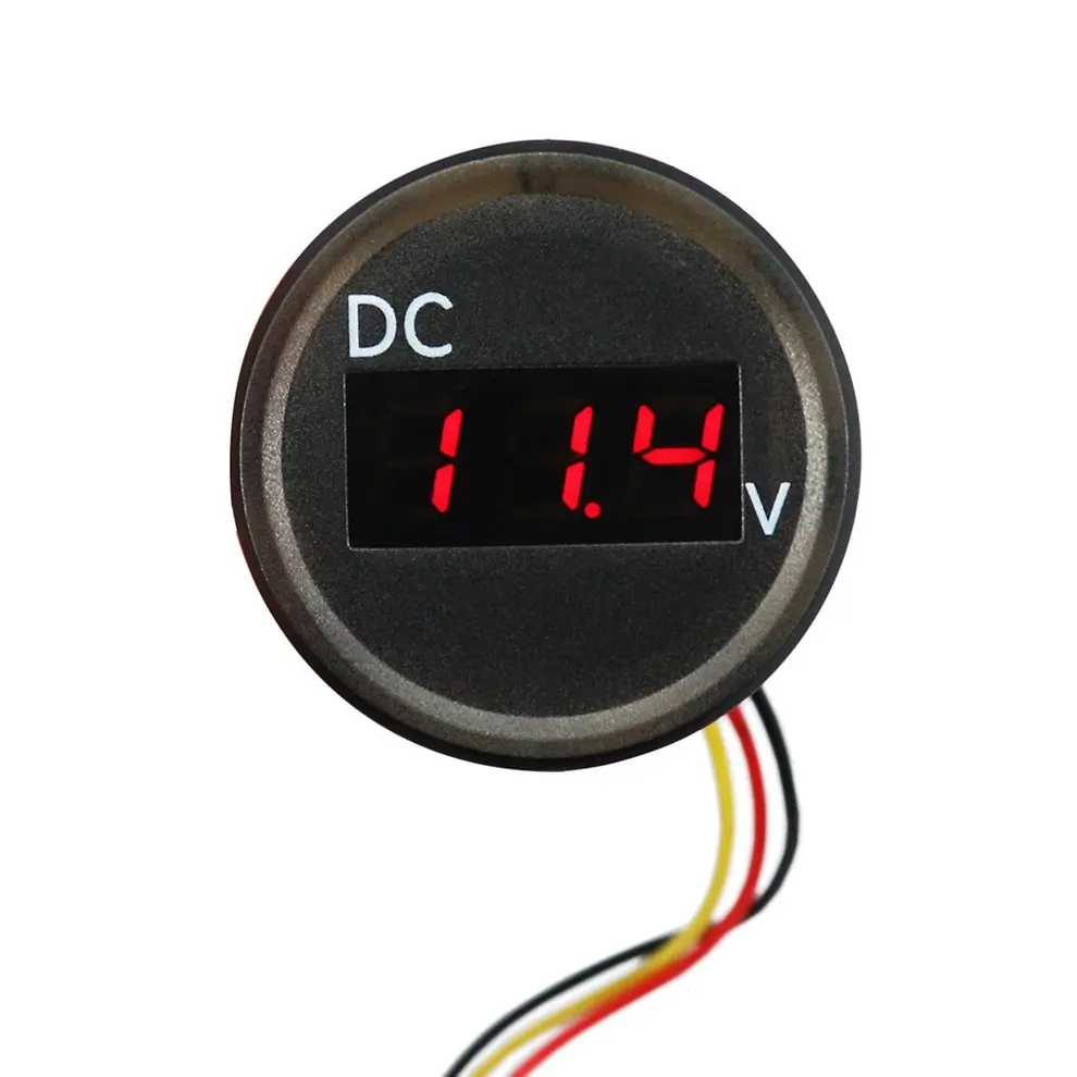 

0-100v Vehicle Marine With Line Dc Voltmeter Led Display Voltmeter Digital Round Panel Voltage Meter