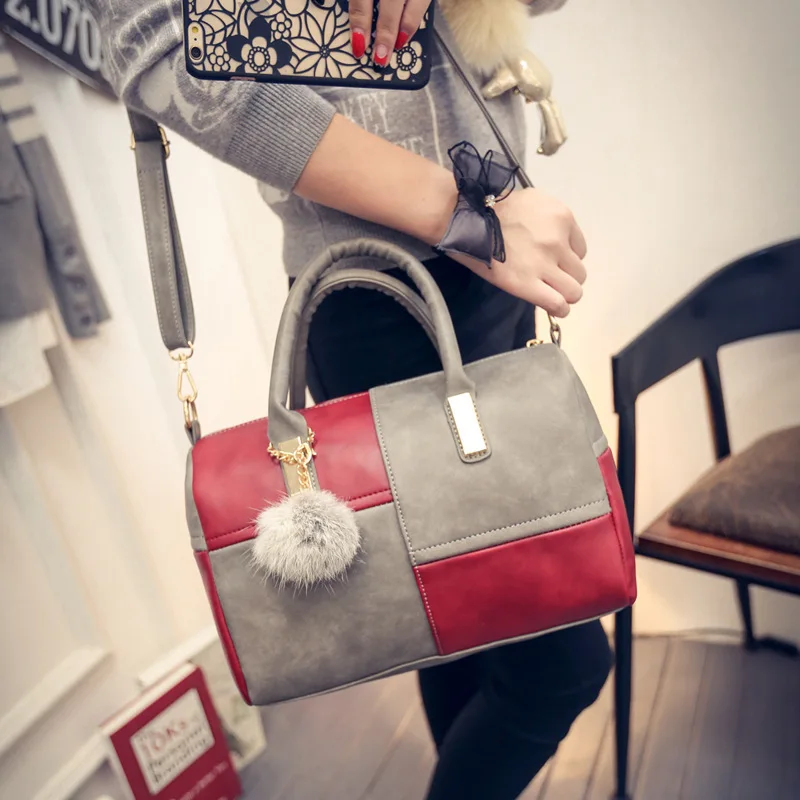 

2018 New Style Western Style Practical All-match Bag WOMEN'S Bag Fuzzy Ball Hanging Drop Handbag Bag Shoulder Bag WOMEN'S Bag