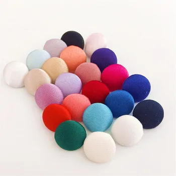 

50 Pcs / Pack of Exquisite Colored Satin Buttonhole Buttons DIY Buttons for Wedding Dress Back Buttons