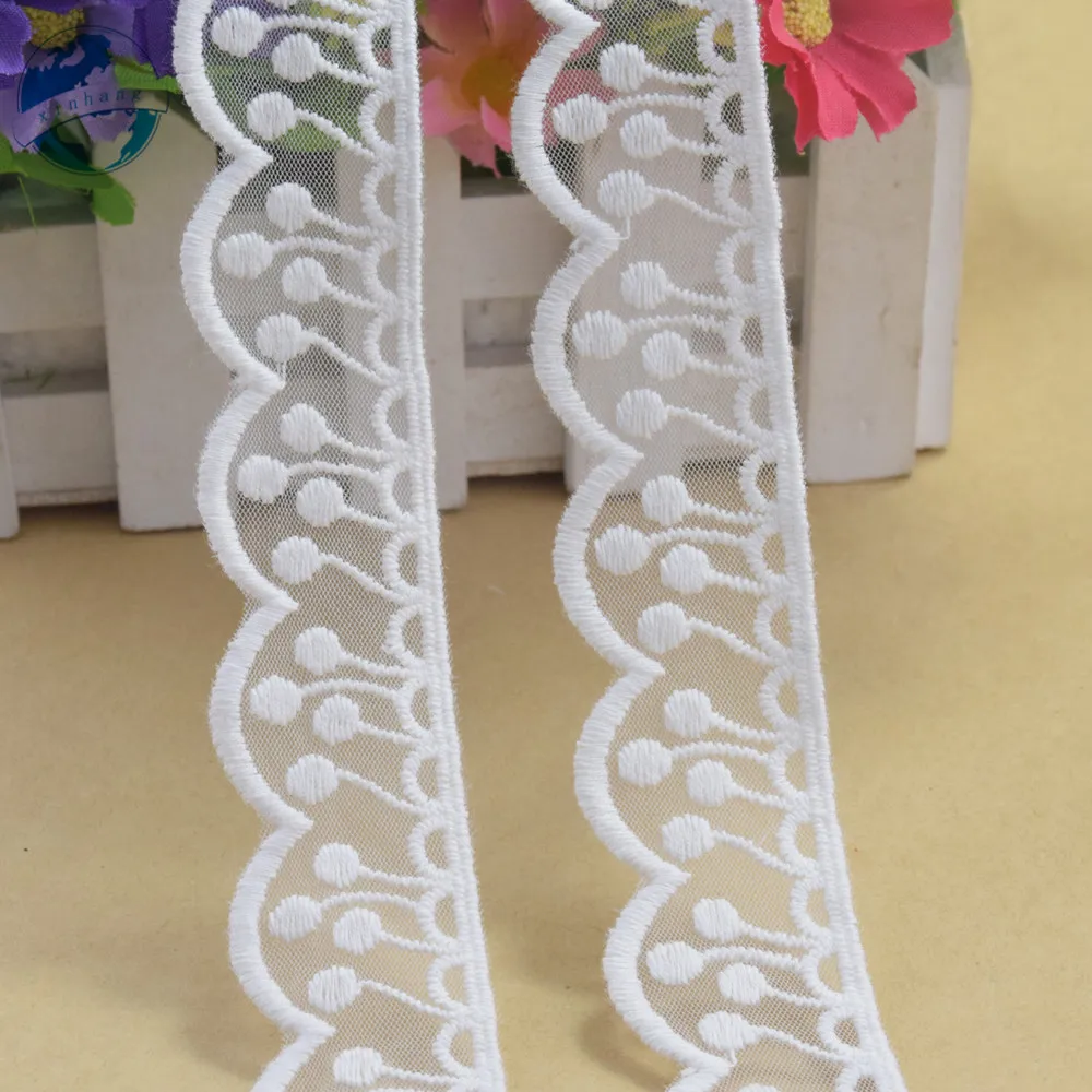 2,7 cm Breite, weiße Baumwolle, Stickerei, französisches Spitzenband, Guipure-DIY-Besatz, Warp, Stricken, Nähen, Kleid, Sofabezug, Zubehör # 4130 – Detail 7
