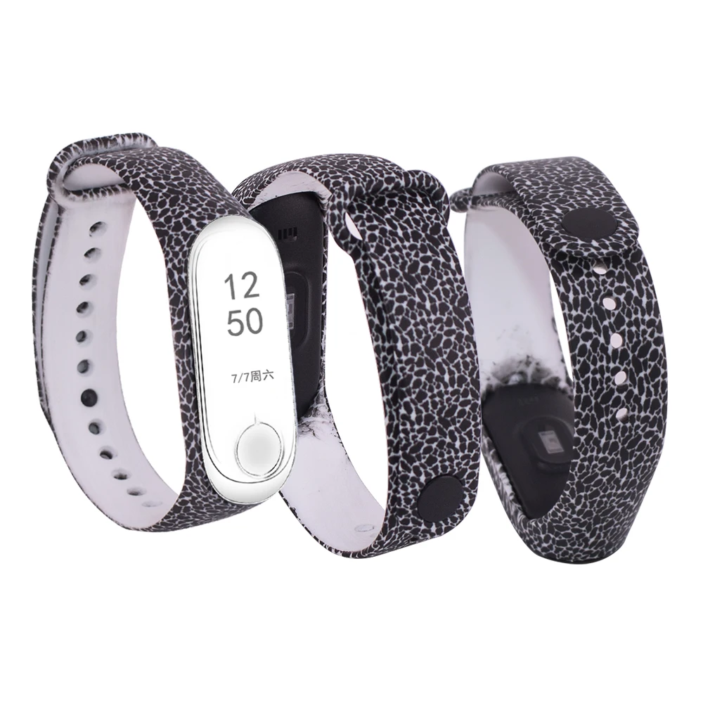 Colorful flowers Mi Band 4 Strap Bracelet Replacement for Xiaomi miband 3 4 Universal silicone wrist strap mi3 belt