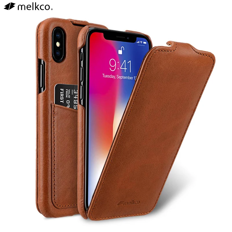 Вертикальный открытый флип-чехол для телефона из натуральной кожи чехол iPhone X XS 5 8