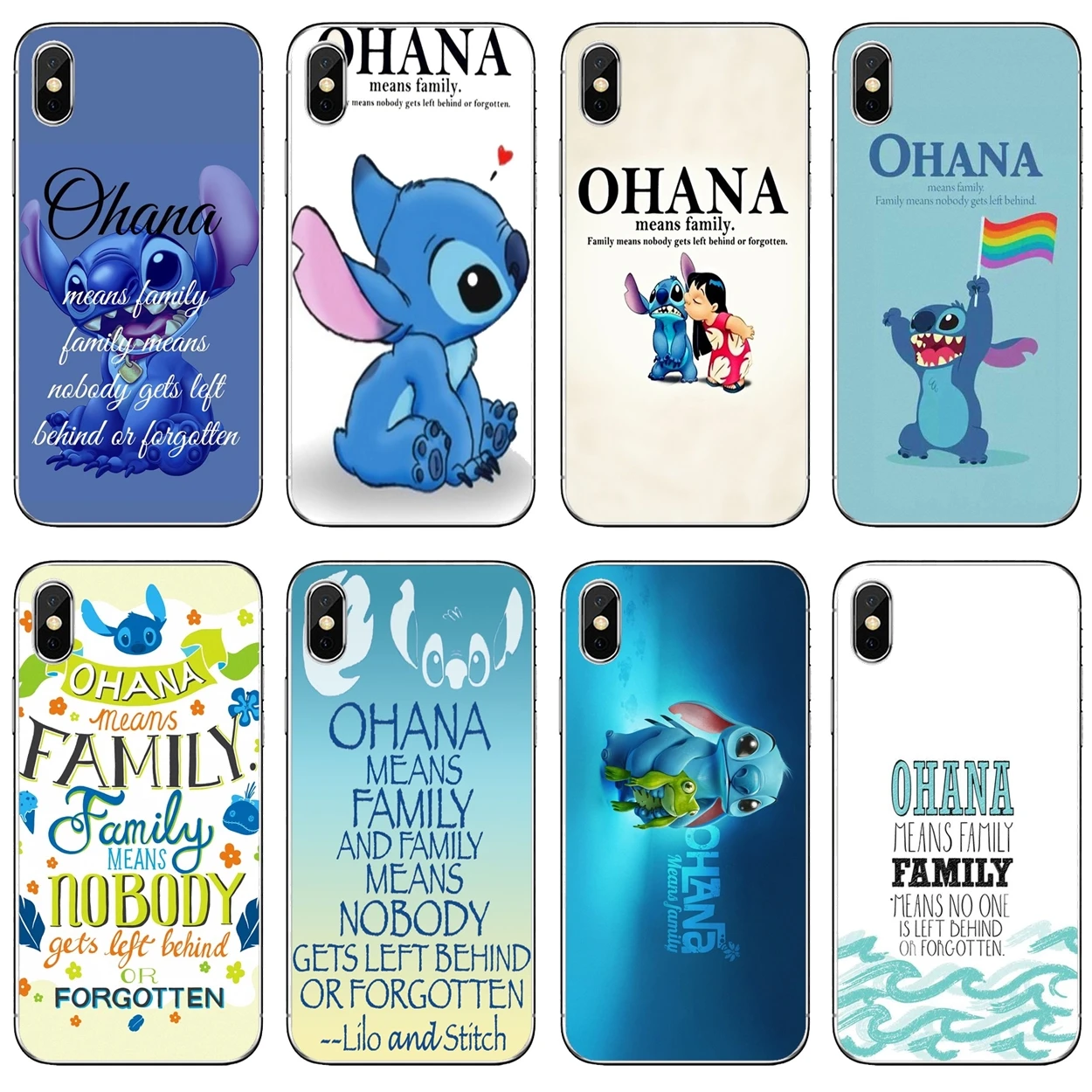 Для Apple iPhone 10 11 12 Pro Mini 4S SE 5C 6 6S 7 8 X XR XS Plus Max 2020 корпус Ohana-означает-семейный-Лило-Стич