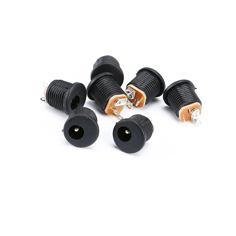12V 3A 5.5*2.1 5.5*2.5 Plastic Male Plugs DC022 DC Power Socket Female Jack Screw Nut Panel Mount Connector DC005 10PCS/LOT