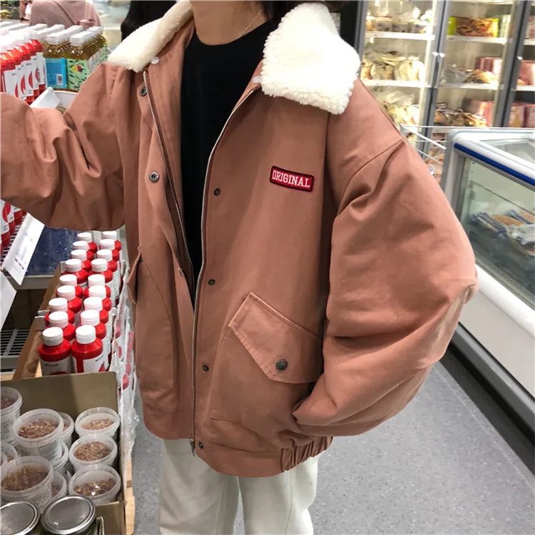 

Photo Shoot Korean-style Autumn New Style Thick Corduroy Workwear Cotton Coat (Send Two Fur Collar)