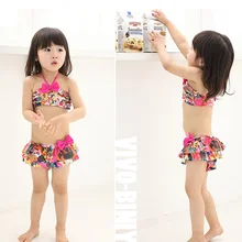 VIVOBINIYA/детский купальный костюм для маленьких девочек, цветочное на лямках, детский купальный костюм, Быстросохнущий костюм комплект из 3 предметов для маленьких девочек