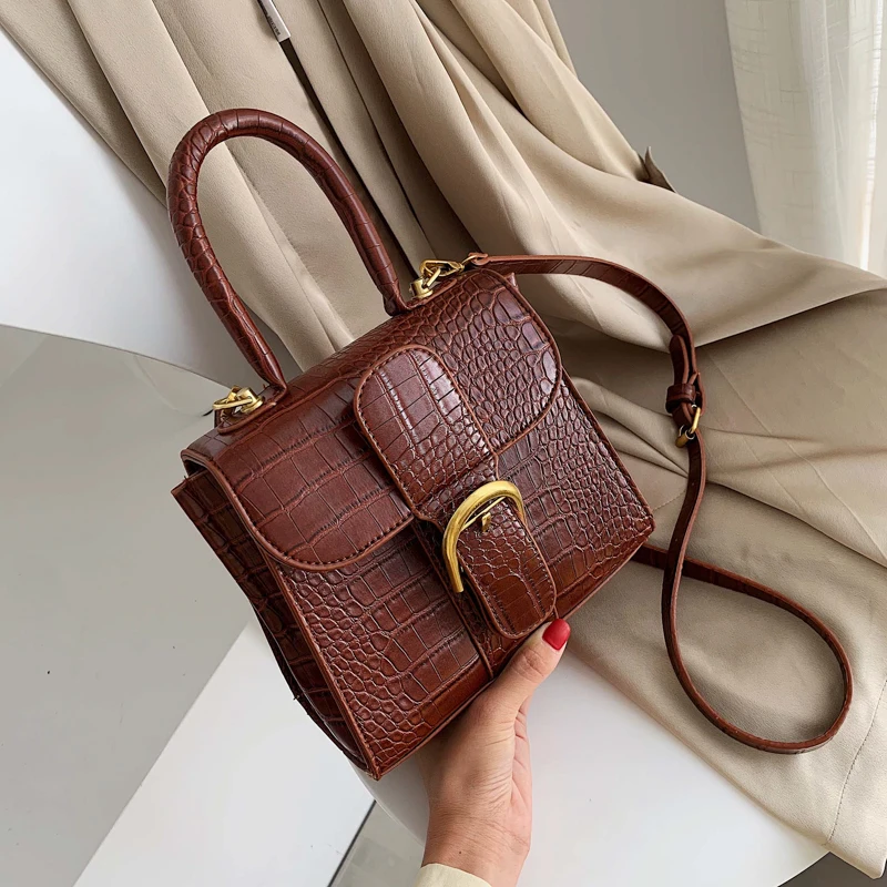 

Stone Pattern PU Leather Crossbody Bags for Women 2019 Small Chain Handbag small bag Ladies Designer Evening Bags with handle